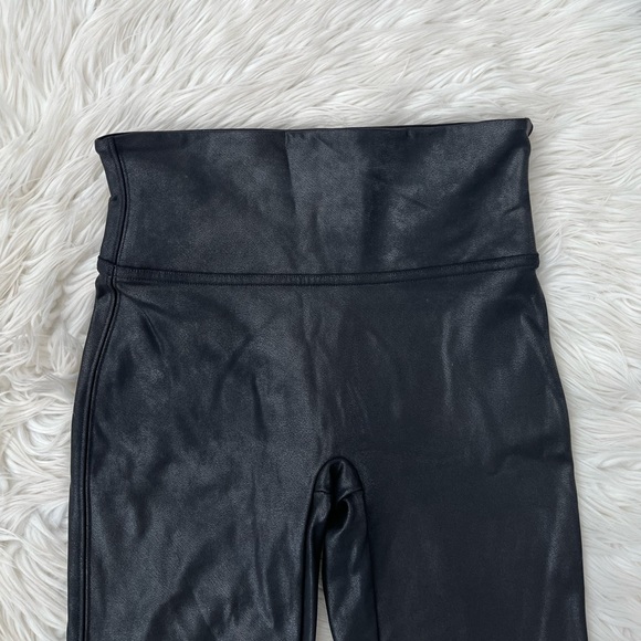 {SPANX} Faux Leather Bike Shorts in Black - Women's Small - Picture 3 of 5